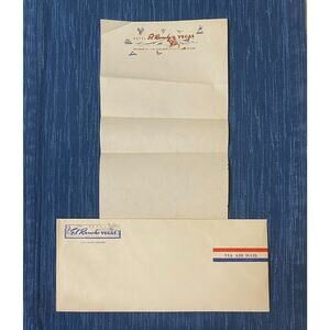 Vtg El Rancho Hotel Casino Las Vegas Nevada Club Advertising Envelope Stationary